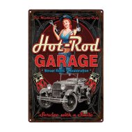 POINT RETRO DEKOR FÉMTÁBLA 20X30CM &quot;HOT ROAD GARAGE&quot;