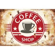POINT RETRO DEKOR FÉMTÁBLA 20X30CM &quot;COFFEE SHOP&quot;