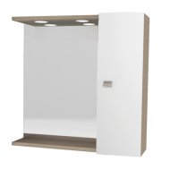 BICOLOR-N TÜKÖROLDALSZEKRÉNNYEL, LED VILÁGÍTÁSSAL 58X57X15,5CM FEHÉR/TÖLGY