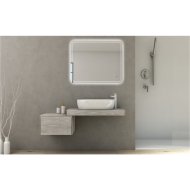 TÜKÖR LEKEREKÍTETT SARKÚ 90X74CM LED VILÁGÍTÁSSAL ÉRINTŐKAPCS.