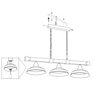 OLDBURY FÜGGESZTÉK E27 3X60W