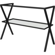 SAVINI LINEA MOSDÓÁLLVÁNY 100X70X46CM FEKETE, FÉM, ÜVEG POLCCAL