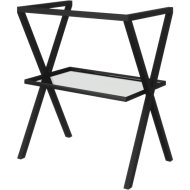 SAVINI LINEA MOSDÓÁLLVÁNY 60X70X46CM FEKETE, FÉM, ÜVEG POLCCAL