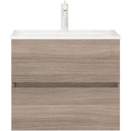 SAVINI EASY ALSÓSZEKRÉNY MOSDÓVAL 61,5X53X46,5CM, BARNA TÖLGY SZÍNŰ, FÜGGESZTETT, 2 FIÓK