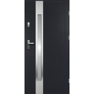 OK DOORS ACÉL BEJÁRATI KÜLTÉRI AJTÓ TEMIDA HOMOKFÚVOTT ANTRACIT JOBB 90X207CM