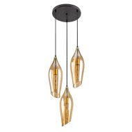 RÁBALUX BELLINI FÜGGESZTÉK E27 3X60W IP20 40X14CM FEKETE NARANCS ÜVEG