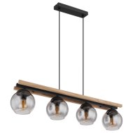 GLOBO CONNI FÜGGESZTÉK 4XE27 25W IP20 ÁLLÍTHATÓ MAGASSÁG 85X15X120CM FA-ÜVEG FÜSTSZÍN