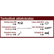 TARTOZÉK ABLAKRÁCSHOZ FEKETE 110X100X85MM