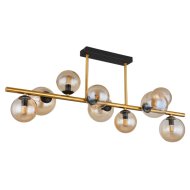 GLOBO RIHA LED MENNYEZETI LÁMPA 9XG9 3,5W 80LM 3000K IP20 87X30X38CM MATT FEKETE-SÁRGARÉZ SZÍNŰ