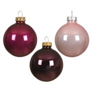 NORAND ÜVEGDÍSZ SZETT 6 CM RÓZSASZÍN VÁLOGATÁS 20 DB
