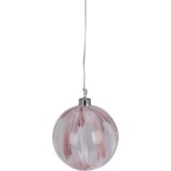 GÖMB DEKOR 12X12X12CM ÜVEG MELEG FEHÉR LED