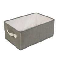 BEWELLO TÁROLÓDOBOZ 38,5X24X16,5CM SZÜRKE SZÖVET