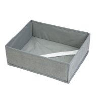 BEWELLO TÁROLÓDOBOZ 30X26X10CM SZÜRKE SZÖVET