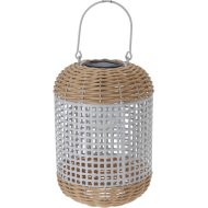 SZOLÁR LED ASZTALI LÁMPA FOGANTYÚVAL IP44 18X26CM FEHÉR-RATTAN