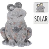 SZOLÁR BÉKA FIGURA LED SZEMEKKEL IP44 25,5X25X36CM SZÜRKE