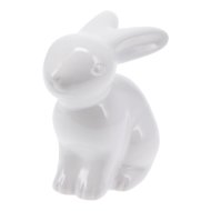 DEKOR NYUSZI 12CM FEHÉR FÉNYES FELÜLETŰ