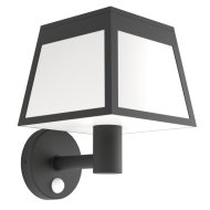 EGLO ALTILIA LED NAPELEMES FALI LÁMPA 7,8W 240LM 3000K IP44 MOZGÁSÉRZÉKELŐS 22,4CM FEKETE