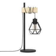 EGLO TOWNSHEND5 ASZTALI LÁMPA E27 60W IP20 50CM FEKETE/FA