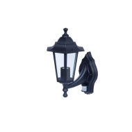 Praktiker kültéri falikar E27 MAX.15W/20W IP44 mozgásérzékelős felfelé álló 19,5x25x34,5cm fekete