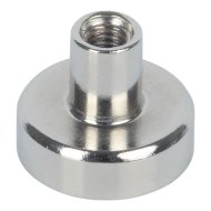 Suki korongmágnes 16x13mm menetes szárral, ezüst, neodímium