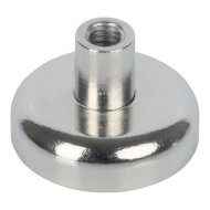 Suki korongmágnes 20x15mm menetes szárral, ezüst, neodímium