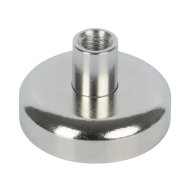 Suki korongmágnes 25x15,5mm menetes szárral, ezüst, neodímium