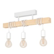 Eglo TOWNSHEND mennyezeti lámpa E27 3x60W IP20 fényforrás nem tartozék, fehér-fa