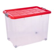 EURO-BOX TÁROLÓDOBOZ 60,5X40X46CM MAXI FEDÉLLEL ÉS KERÉKKEL