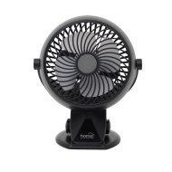Home Asztali Ventilátor 10cm Akkumulátoros Fekete 15x19x13cm Csíptetős
