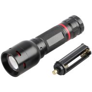 Entac LED elemlámpa zoom alu 5W T6 300lm IP54 3AAA nt 3x3,9x14,9cm fekete