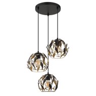 Globo Mika 41x150cm fekete-arany akrilkristály függőlámpa