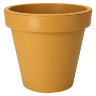 Okker színű D:35cm-es műanyag virágcserép