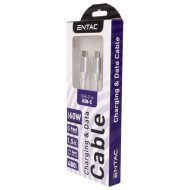 Charmer 150cm ezüst szövet USB C-C kábel