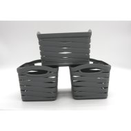 KOSÁR SZETT 3 DB-OS,16,5X12,5X10,7CM SZALAG MINTA