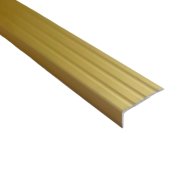 Szögletes utólagos öntapadós 10x25mmx0,9m arany eloxált alu lépcső profil