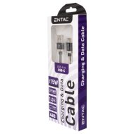 Casual 150cm zöld szövet USB A-Lightning kábel