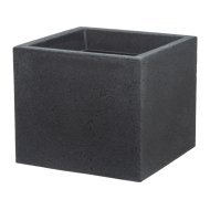 C-Cube 30cm fekete műanyag szögletes kültéri kaspó