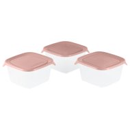 Curver Fresh&amp;Go szögletes ételtartó szett 3x1,2L műanyag rózsaszín