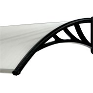 GUTTA ELŐTETŐ 120X80CM 5MM POLIKARBONÁT ÍVES FEKETE KONZOL