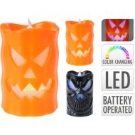 LED gyertya 6x6x9cm halloween tök 2-féle design