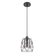 Rábalux Emrys függeszték E27 1x max.40W D:20cm H:180cm fekete fém füstszínű búra