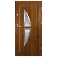 KRONOS HOMOKFÚVOTT ACÉL BEJÁRATI KÜLTÉRI AJTÓ, JOBBOS ARANYTÖLGY SZÍNBEN