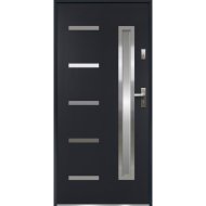 OK DOORS ACÉL BEJÁRATI KÜLTÉRI AJTÓ JUVENTUS HOMOKFÚVOTT BAL ANTRACIT 100X207CM