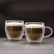 Duplafalú cappuccino üvegpohár 2db/csomag 250ml