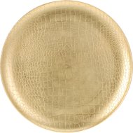DEKOR TÁLCA, MŰANYAG, 33CM, ARANY SZÍNŰ, KROKODILBŐR MINTÁS