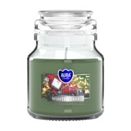 Illatgyertya 120g fedeles üvegben karácsonyfa illat 28 óra