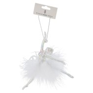 Karácsonyfadísz balerina 15x10x2cm fehér szín 3-féle típus