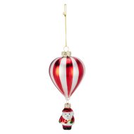 Karácsonyfadísz hőlégballon 7x7x16cm üveg
