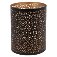 Mécsestartó 8x8x10cm vas fekete és arany szín 3-féle