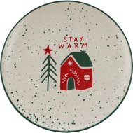 Karácsonyi mintás tányér 26,5 cm 4-féle porcelán